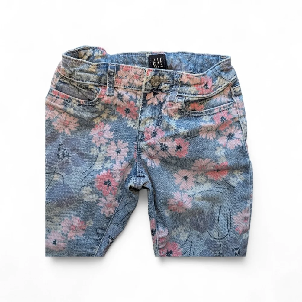 GAP Jeans Girl's Floral Print Skinny Jeans Cotton Casual Size 6